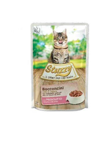 Stuzzy Cat Bocconi Con Prosciutto   gr 85. Cibo Umido Per Gatti