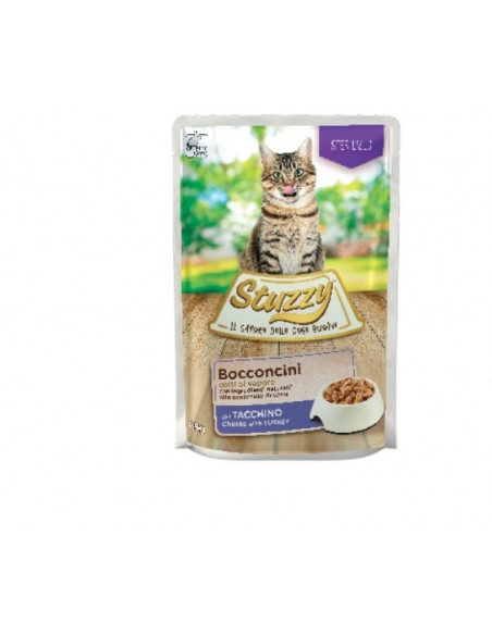 Stuzzy Cat Sterilized Bocconi Con Tacchino gr 85. Cibo Umido Per Gatti adulti sterilizzati