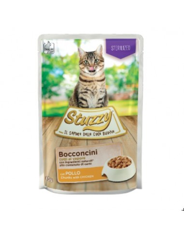 Stuzzy Cat Sterilized Bocconi Con Pollo gr 85. Cibo Umido Per Gatti