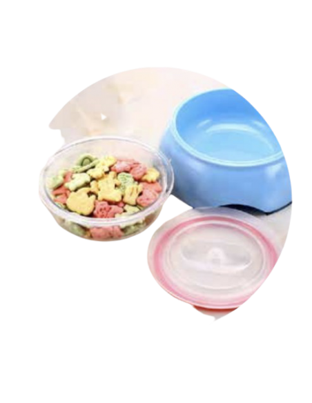 Ciotola Con Contenitore e Coperchio Misura Large Rosa. Ciotola Per Cani