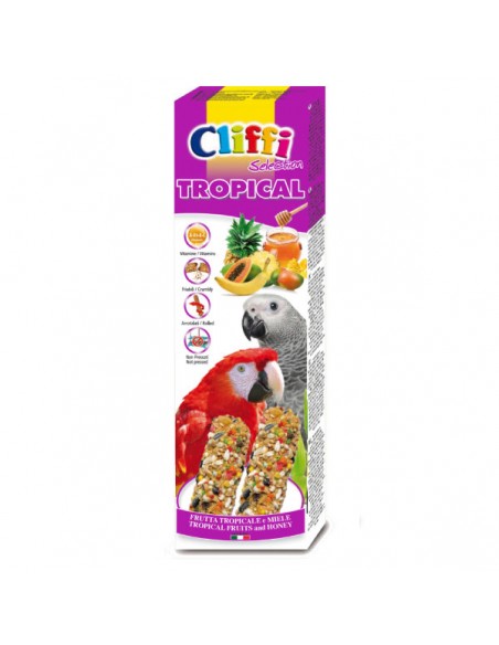 Cliffi Stick Pappagalli Da Compagnia  Frutta Tropicale gr 150. Mangime Per Uccelli