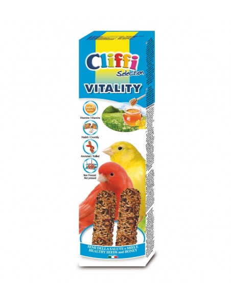 Cliffi Sticks Canarini Vitality Miele e Semi Della Salute  gr 60. Mangime Per Uccelli