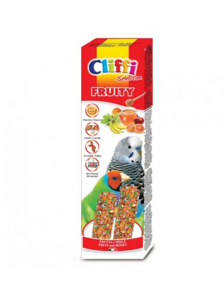 Cliffi Stick Pappagallini Esotici Frutta e Miele gr 60. Mangime Per Uccelli