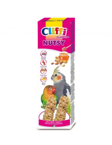 Cliffi Stick Nutsy Arachidi e Miele Per Parrocchetti e Esotici GR 150. Mangime Per Uccelli