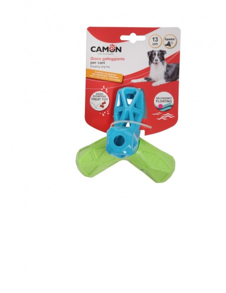 Gioco Geometrico Spargiricompense Con 4 Punte in TPR Con Squeaker. Giochi Per Cani
