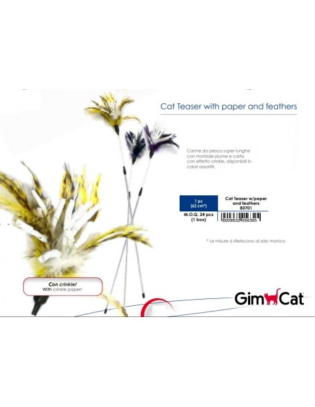 Gimcat Canna Con Paper Piume . Giochi Per Gatti