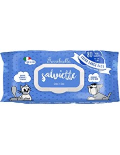 Salviette Talco 80 pezzi . Igiene Per Cani e Gatti