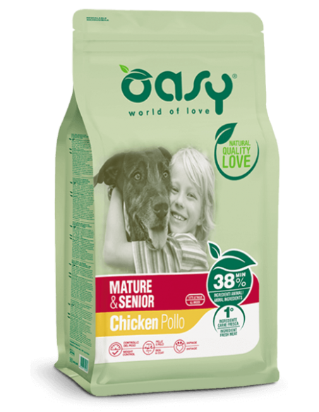 Oasy Dry Dog Mature e Senior Kg 12. Crocchette per Cani