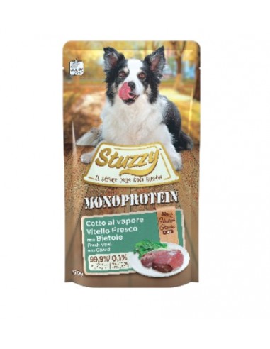 Stuzzy Dog Grain Free Monoproteico Vitello e Bietole gr 150. Cibo Umido Per Cani