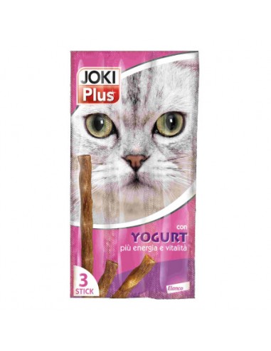 Joki Plus Gatto, Snack per Gatti Adulti e Gattini al Gusto Yogurt, Confezione da 3 Stick, Peso 15 g