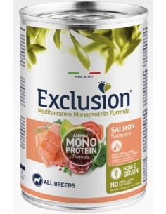 Exclusion Mediterraneo Mono Noble Grain Adult Salmone  gr 400. Cibo Umido Per Cani