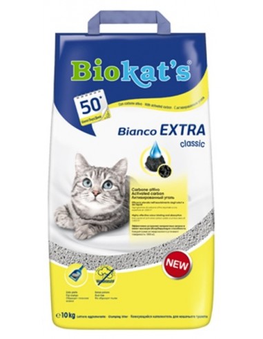 Biokat's Bianco Extra kg 10. Agglomerante . Lettiera Per Gatti