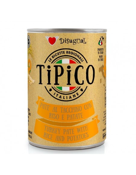 Tipico Patè Tacchino Con Riso e Patate gr 400. Cibo Umido Per Cani