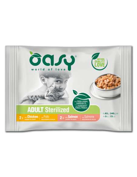 Oasy Cat Adult Sterlized 4 x85 gr. Cibo Umido Per gatti