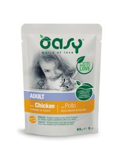 Oasy Busta Gatto multipack Meat Pollo e Agnello 4x85 gr - Cibo Umido Per Gatti 2