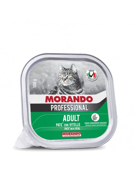 Morando Professional Vaschetta Pate' con Vitello  Gr.100. Cibo Umido Per Gatti.