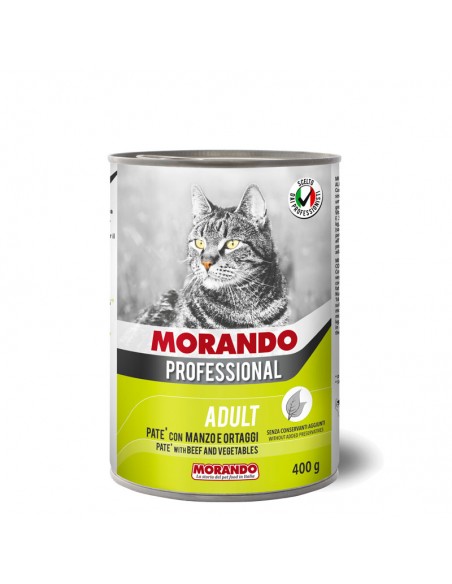 Morando Professional Adult Patè Con Manzo e Ortaggi  gr 400. Cibo Umido Per Gatti .