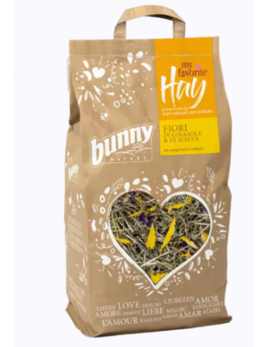 Bunny My Favorite Hay Fiori di Girasole e Malva Fieno Fresco gr.100- Fieno