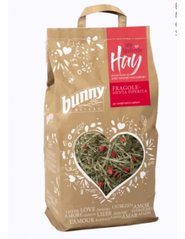 Bunny My Favorite Hay Fragole e Menta Piperita  Fieno Fresco gr.100- Fieno