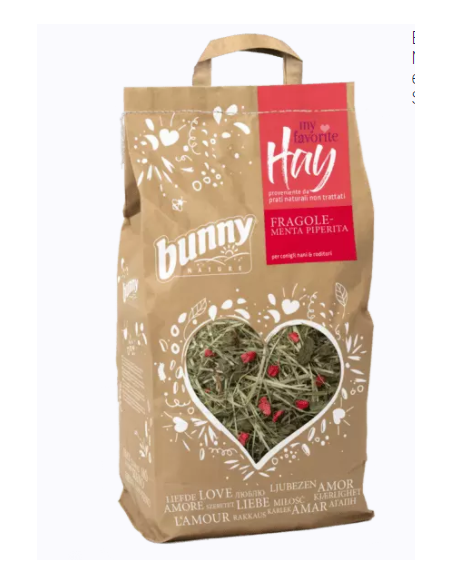 Bunny My Favorite Hay Fragole e Menta Piperita  Fieno Fresco gr.100- Fieno