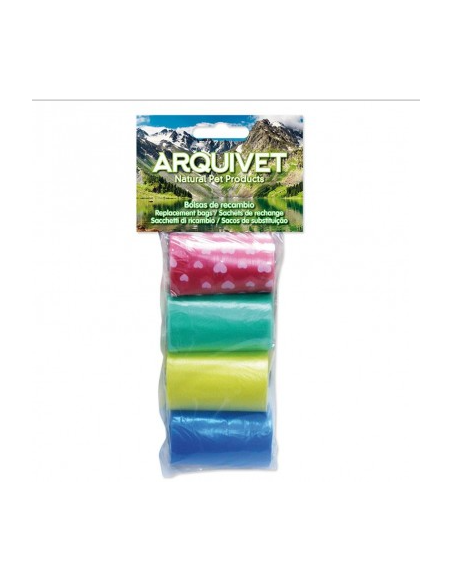 Sacchetti Deiazioni Colorati Arquivet 4x20 sacchetti. Igieni Per Cani