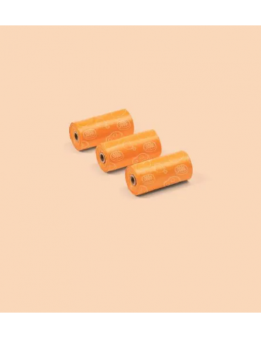 Sacchetti Ricambio Per Le Deiezioni Refills Arancione 3 pezzi. Igieni Per Cani