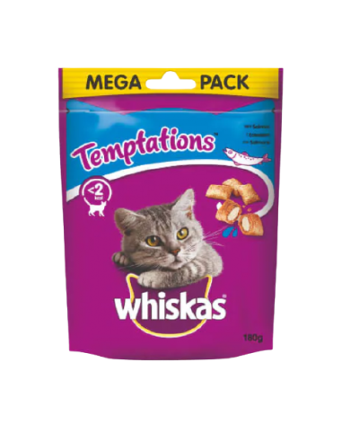 Whiskas Temptations Salmone 180gr . Snack Per Gatti