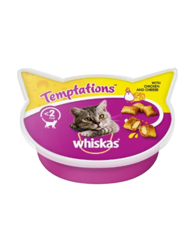 Whiskas Tempations Pollo gr 60. Snack Per Gatti.