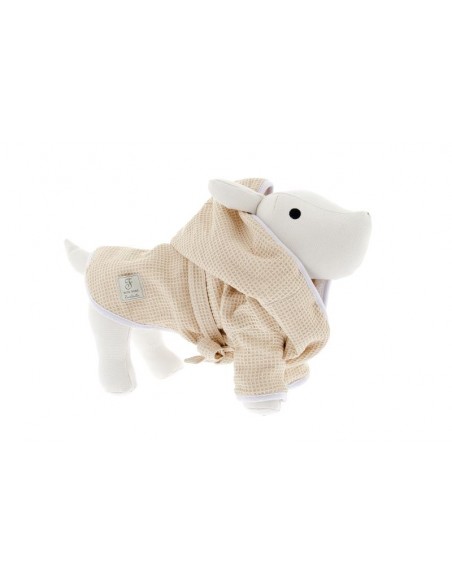 Bath Robe Accappatoio Per Cani Taglia Small Beige . Abbigliamento Per Cani