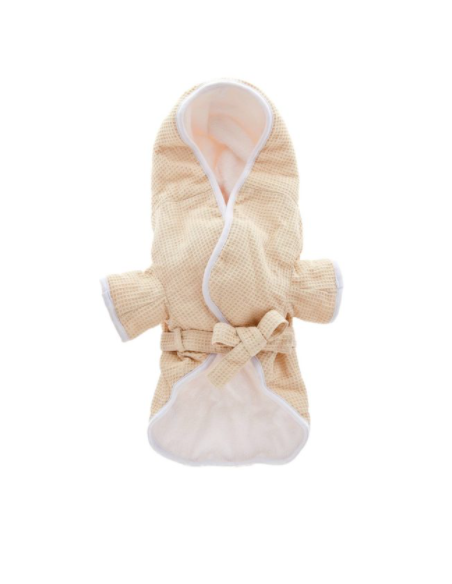 Bath Robe Accappatoio Per Cani Taglia Small Beige . Abbigliamento Per Cani