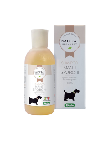 Natural Derma Pet Shampoo per Manti Sporchi ml 200.Derbe Igiene per cani
