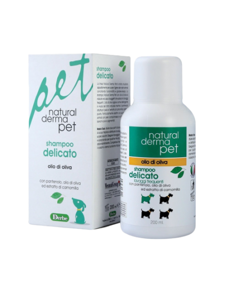 Natural Derma Pet ShampNatural Derma Pet Shampoo Delicato Olio di Oliva 200 ml Shampoo per Canioo Delicato Olio di Oliva 200 ml