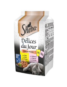 Sheba Delices Du Juor Pollo Con Salmone in Salsa 6X50 gr. Cibo Umido per gatti