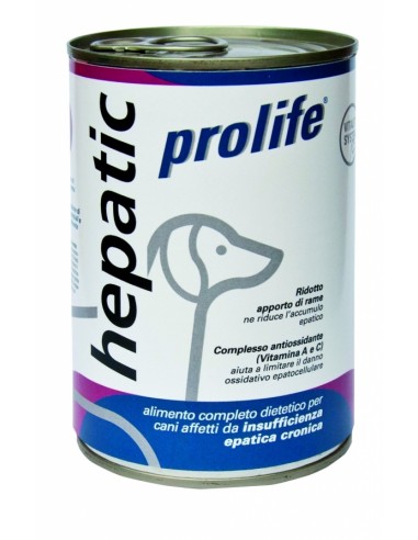 Prolife Dog Veterinary Hepatic gr 400. Diete Cibo Umido Per Cani