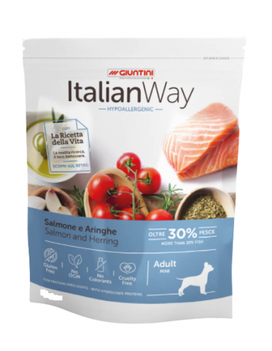Italian Way Mini Hypoallergenic Salmone e Aringhe kg.1,5. Cibo Secco Per Cani