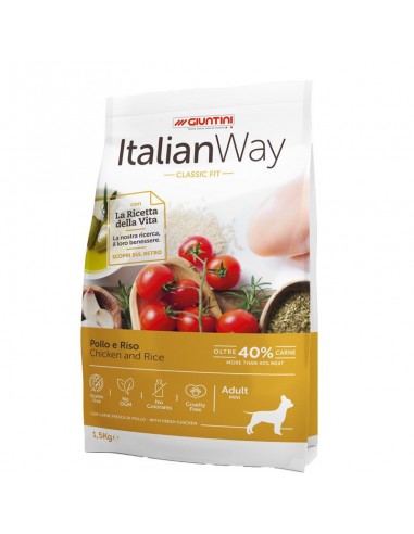 Italian Way Mini Classic fit pollo e riso kg.1,5. Crocchette per cani