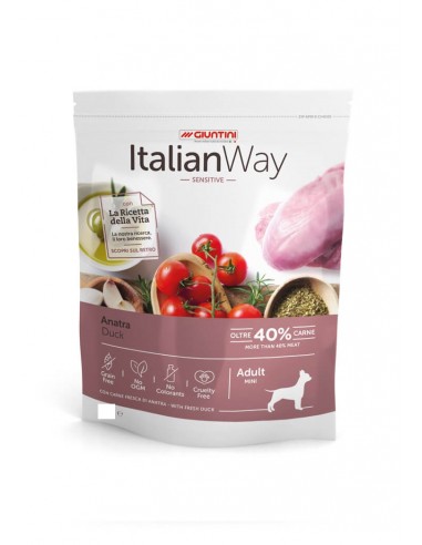 Italian Way Mini sensitive Anatra kg.1,5. Crocchette per cani