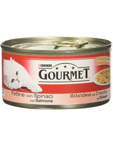 Gourmet Fettine Con Spinaci e Salmone gr 195. Cibo Umido Per Gatti