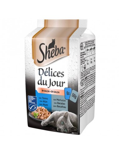 Sheba Delices Du Juor Tonno Con Salmone in Gelatina 6X50 gr. Cibo Umido per Gatti