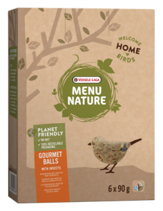 Palla Grasso Gourmet Insetti 6 x 90gr.senza retina. Mangime Per Uccelli