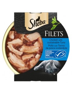 Sheba Filets Pollo con Tonno gr.60. Cibo Umido per Gatti