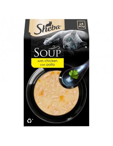 Sheba Soup Pollo 4 x 40gr. Cibo Umido Per Gatti
