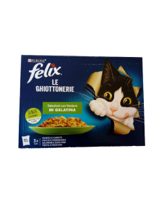 Felix Multipack le Ghiottonerie Selezioni con verdure in Gel. 12x 85gr. Cibo Umido Per gatti