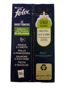 Felix Multipack le Ghiottonerie Selezioni con verdure in Gel. 12x 85gr. Cibo Umido Per gatti 2