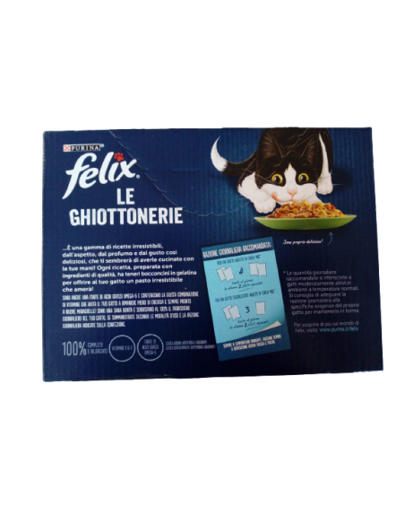 Felix Multipack le Ghiottonerie Selezioni con verdure in Gel. 12x 85gr. Cibo Umido Per gatti