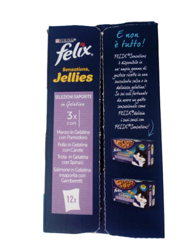 Felix Multipack Sensations Jellies selezioni saporite in Gel. 12x 85gr.Cibo Umido Per Gatti