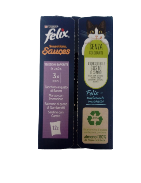 Felix Multipack Sensations Sauces Selezioni saporite in Salsa 12x 85gr. Cibo Umido Per Gatti