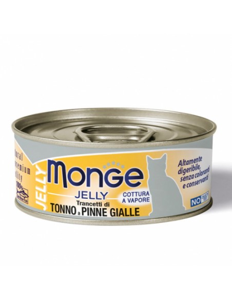 Monge Jelly Trancetti Di Tonno Pinne Gialle gr 80. Cibo Umido Per Gatti