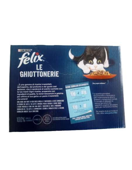 Felix Multipack le Ghiottonerie Selezioni Deliziose in Gelatina Manzo  Pollo 12x 85gr. Cibo umido per gatti