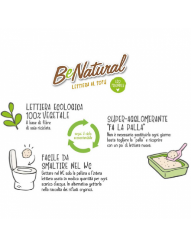 Lettiera Cat&Rina Benatural Tofu Classica 10 Litri. Lettiera Per Gatti